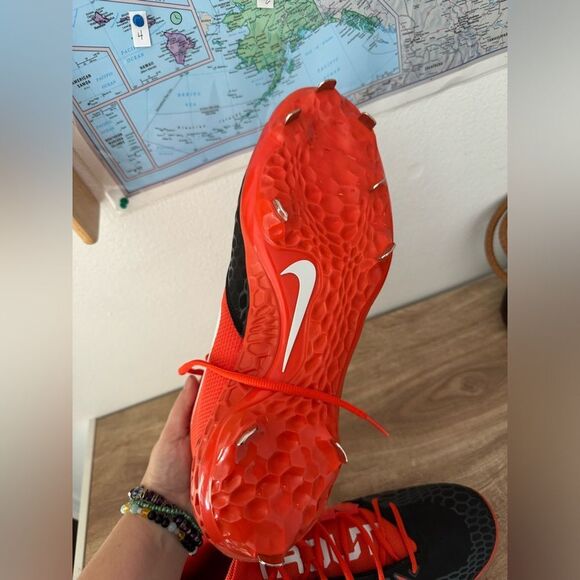NIKE Force Zoom Trout 5 Black Orange Metal Spike Baseball Cleats Mens 14 main image 12